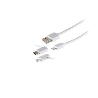 S-Impuls USB Lade-Sync Kabel 3in1 Micro/Typ C/8-pin St.2m