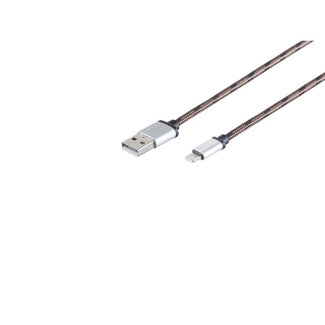 S-Impuls USB-Ladekabel A Stecker auf 8-pin Stecker braun 2m