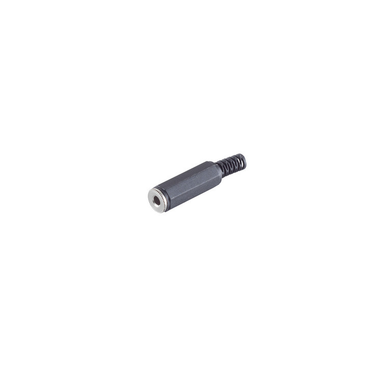 Soldeerbare 2,5mm Mono Jack Connector (v) - Met Grommet - Zwart