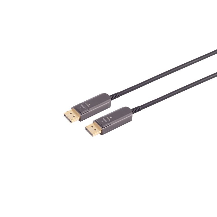Actieve DisplayPort 1.4 Kabel - 8K 60Hz - Verguld - 75 meter - Zwart