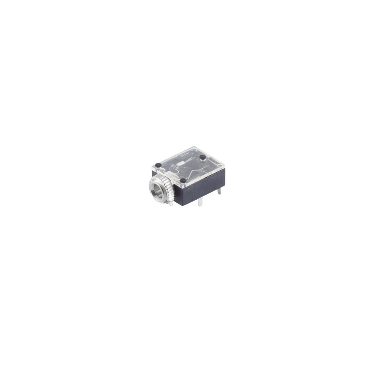 3,5mm Jack (v) PCB inbouwconnector - plastic - 5 soldeerpunten / stereo