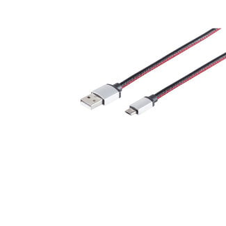 S-Impuls USB-Ladekabel A Stecker auf USB Micro B schwarz 2m