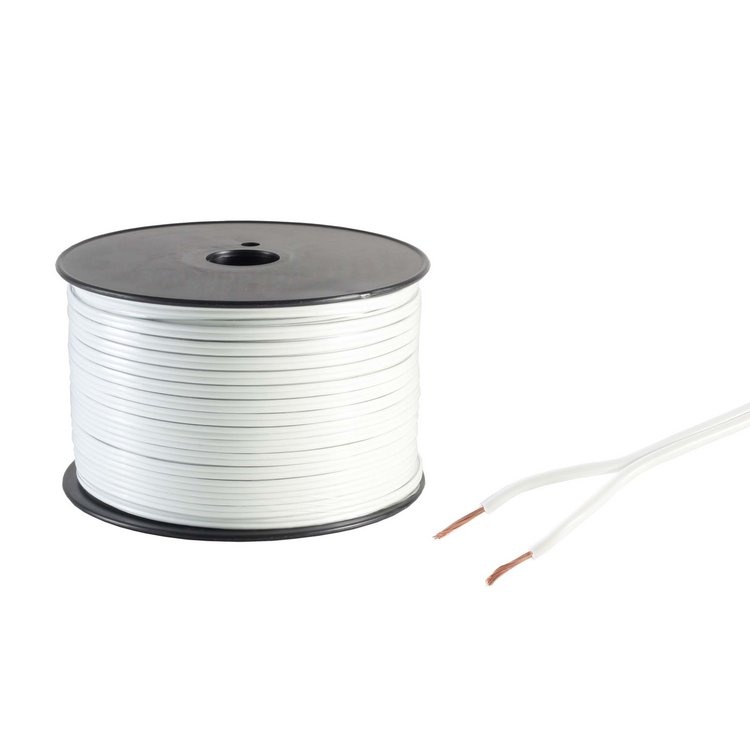 Luidsprekerkabel CCA 2 x 0,75mm2 - Wit - 100 meter