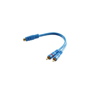 S-Impuls Cinchkupplung/ 2 Cinchstecker, blau 0,2m