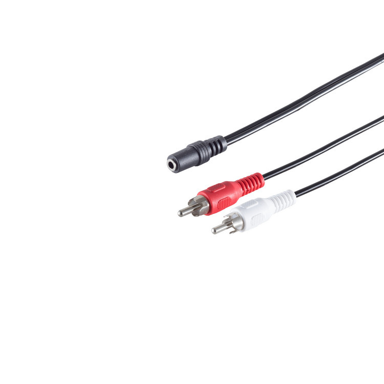 3,5mm Stereo Jack (v) - Stereo Tulp (m) Kabel - 1,5 meter - Zwart