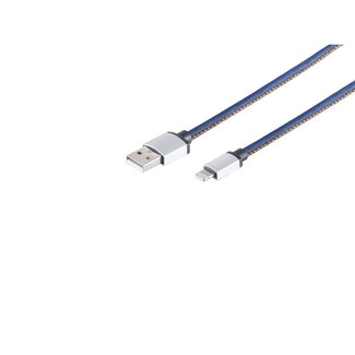 S-Impuls USB-Ladekabel A Stecker auf 8-pin Stecker, blau 1m