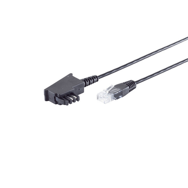 TAE-F Stecker auf RJ45 Stecker, VDSL Routerkabel, schwarz, 0,5m