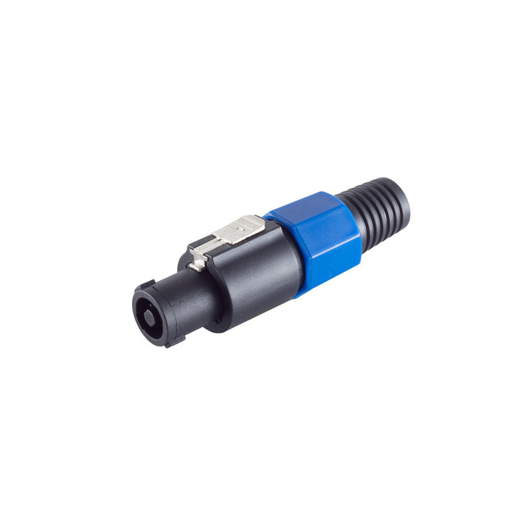 NL4 Speaker Connector (v) - Schroefbaar - Met Grommet - Zwart/Blauw