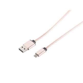 S-Impuls USB Lade-Sync Kabel USB A/ micro, Steel Rose 1m