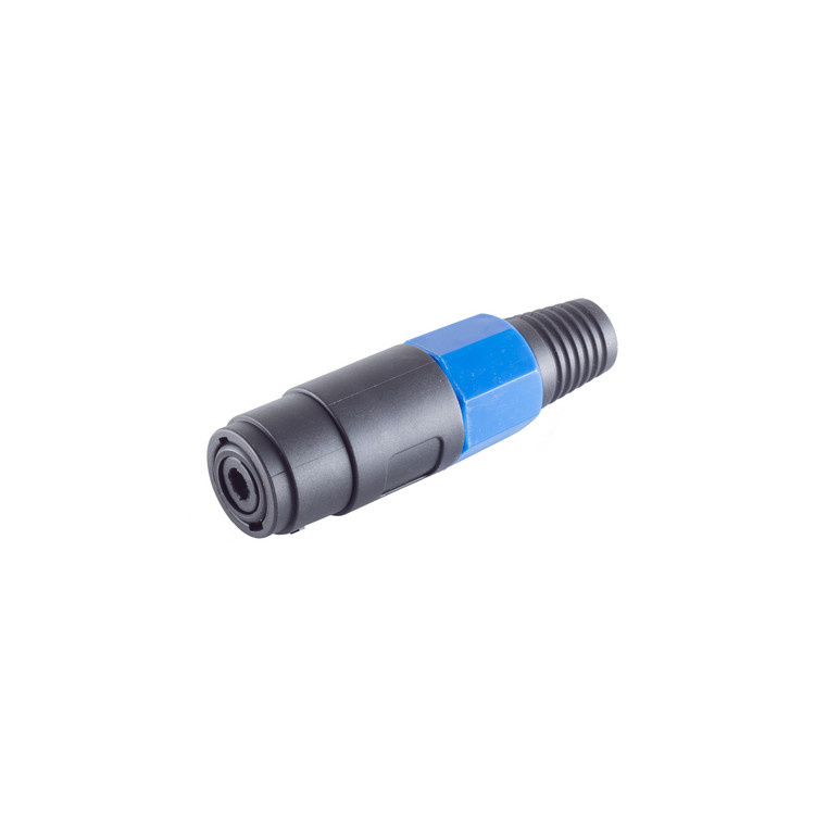 NL4 Speaker Connector (m) - Schroefbaar - Met Grommet - Zwart/Blauw