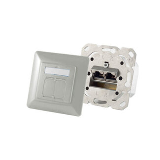 S-Impuls cat.6A Netzwerkdose 2-Fach designfähig signal-weiß