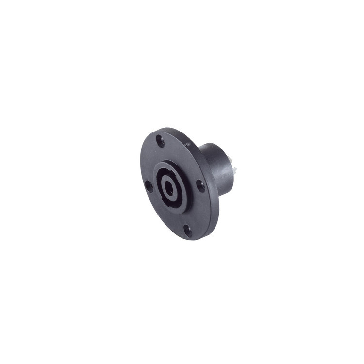 Soldeerbaar NL4 Speaker Connector Chassis (m) - Rond - Zwart