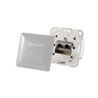 S-Impuls cat.6A Netzwerkdose 2-Fach designfähig, perl-weiß