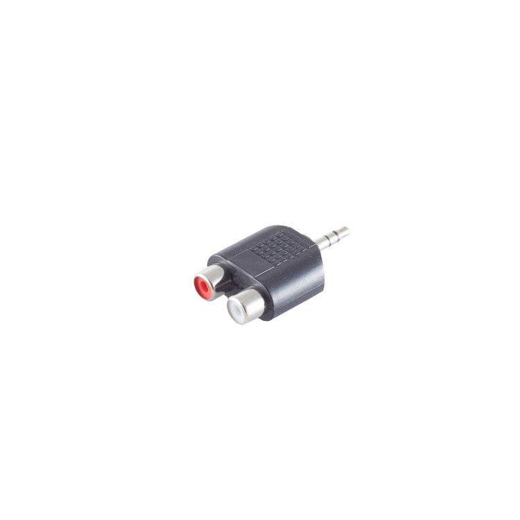 Stereo Tulp (v) - 3,5mm Stereo Jack (m) Adapter - Zwart - Rood/Wit Accent