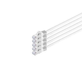 S-Impuls RJ45 Patchkabel m. CAT 7 Rohkabel  PIMF weiß 1m
