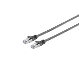 S-Impuls RJ45 Flachkabel m. CAT 7 Rohkabel slim sw 10m