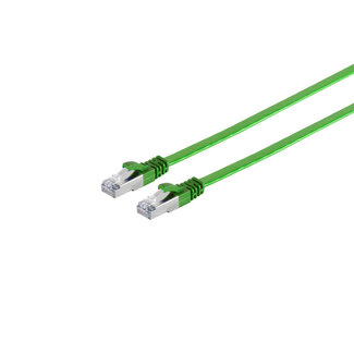 S-Impuls RJ45 Flachkabel m. CAT 7 Rohkabel slim grün 2m