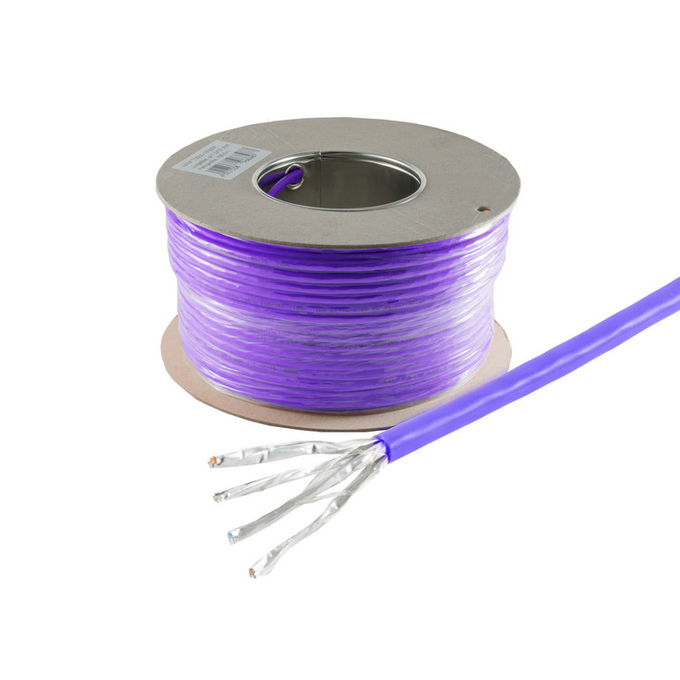 S/FTP CAT7A 10 Gigabit Netwerkkabel - CU - 23AWG - LSZH - Stug - 100 meter - Paars