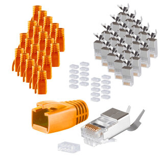 S-Impuls Stecker SET für Verlegekabel bis AWG 23 Orange VE 20