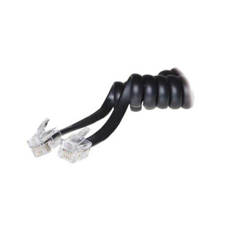 S-Impuls Telefonhörer-Spiralkabel--2x 4P4C schwarz 2m