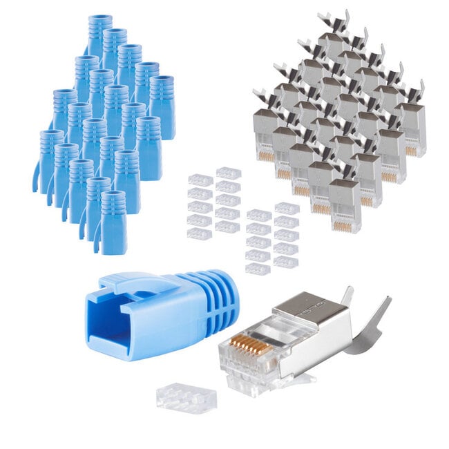 Stecker SET für Verlegekabel bis AWG 23 blau VE 20