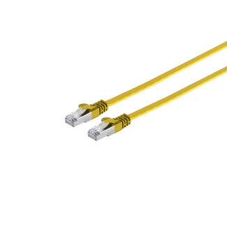 S-Impuls RJ45 Flachkabel m. CAT 7 Rohkabel slim gelb 7,5m