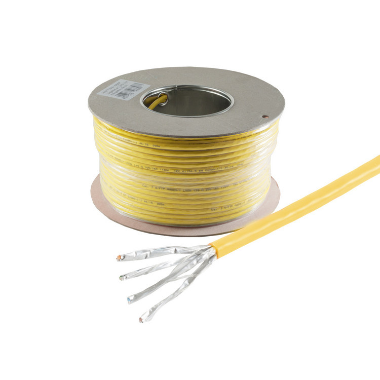 S/FTP CAT7A+ 10 Gigabit Netwerkkabel - CU - 22AWG - LSZH - Stug - 100 meter - Geel