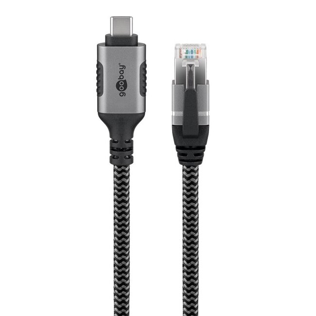Goobay USB-C naar RJ45 LAN kabel | USB3.0 | CAT6 | nylon - 3 meter