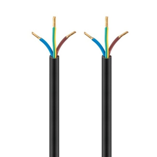 Elektrakabel 3-aderig | 3x 1,00mm | zwart | 5 meter