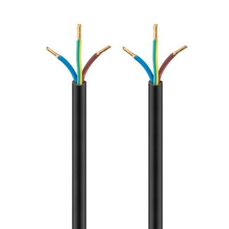 Universal Elektrakabel 3-aderig | 3x 1,00mm | zwart | 10 meter