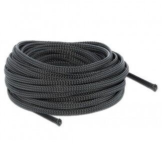 DeLOCK Polyester kabelsleeve | rekbaar | 6mm | zwart | 10 meter