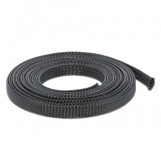 DeLOCK Polyester kabelsleeve | rekbaar | 12mm | zwart | 5 meter