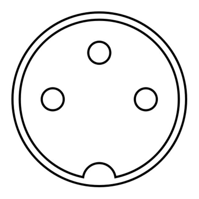 DIN 3-pins (v) inbouw connector | metaal