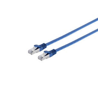 S-Impuls RJ45 Flachkabel m. CAT 7 Rohkabel slim blau 10m