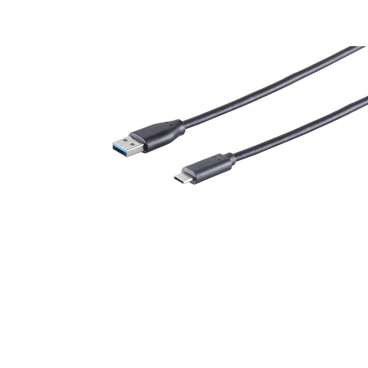 S/CONN 77141-0.5 USB-kabel USB 3.2 Gen 1 (3.1 Gen 1) 0,5 m USB C USB A Zwart