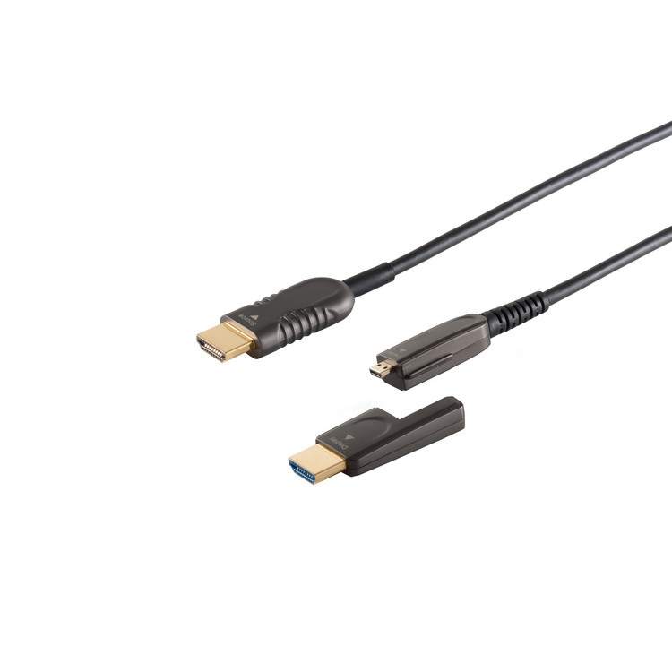 Actieve HDMI 2.0 Kabel - Met 1 Afneembare Connector - 4K 60Hz - 75 meter - Zwart