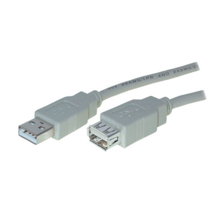 S-Conn 5m USB2.0 A USB-kabel USB A Grijs