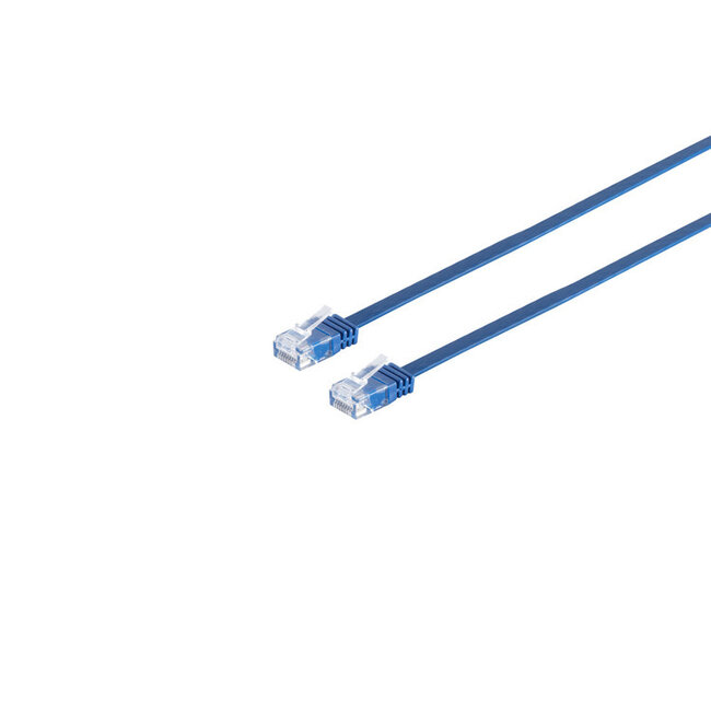 Patchkabel-Flachkabel U/UTP cat. 6 slim blau 0,5m