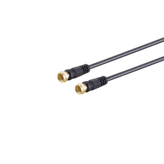 S-Impuls F-Stecker - F-Stecker verg. Ferrit, schw, 7,5m