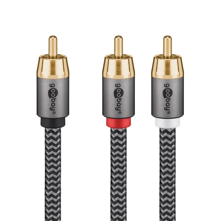 Goobay 65302 audio kabel 5 m 2 x RCA RCA Zwart, Zilver