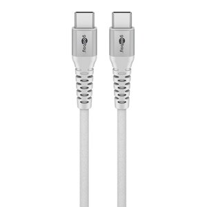 Goobay USB-C Supersoft Textile kabel | USB2.0 | PD 60W | wit | 3 meter