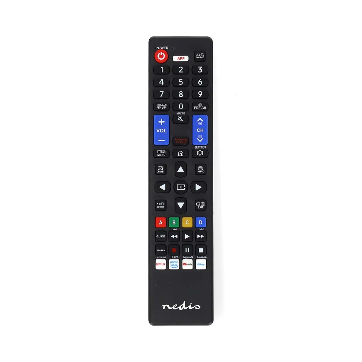 Vervangende Afstandsbediening - Geschikt voor: Samsung - Voorgeprogrammeerd - 1 Apparaat - Amazon Prime / Disney + Button / Netflix Knop / Youtube Knop - Infrarood - Zwart