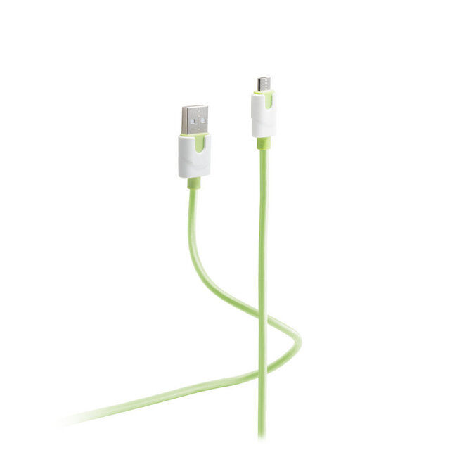 Flexline®-USB-Ladekabel A Stecker auf Micro B, grün, 0,3m