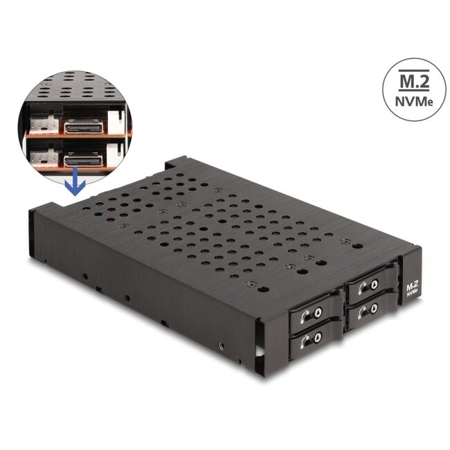 Delock 3.5″ Mobile Rack for 4 x M.2 NVMe SSD with OcuLink SFF-8612 connector