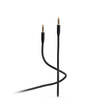 Flexline Flexline®-mini 3,5mm Klinke AUX Kabel, 4-polig, schwarz 1,5m