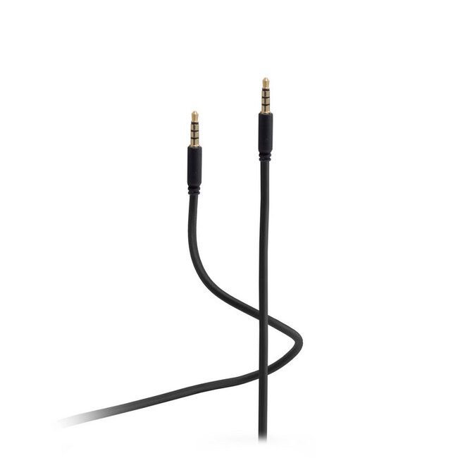 Flexline®-mini 3,5mm Klinke AUX Kabel, 4-polig, schwarz 1,5m