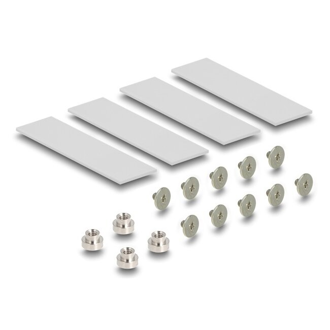 Delock PCI Express x16 Card to 4 x internal NVMe M.2 Key M with heat sink - Bifurcation (LxW: 145 x 111 mm)