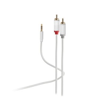 Flexline Flexline®-mini 3,5mm Klinke auf Cinch RCA Kabel, weiß, 1,5m