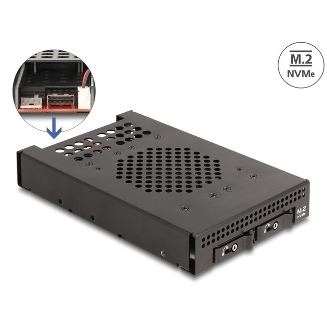 Delock 3.5″ Mobile Rack for 2 x M.2 NVMe SSD with Slim SAS SFF-8654 connector