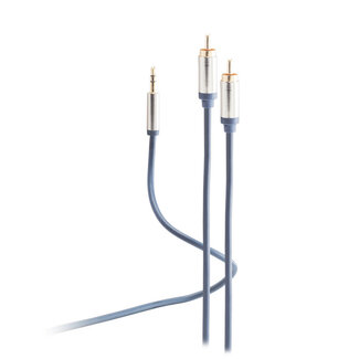 S-Impuls Flexline®-3,5mm Klinken-Kabel auf 2xCinch Stecker RCA, 0,75m